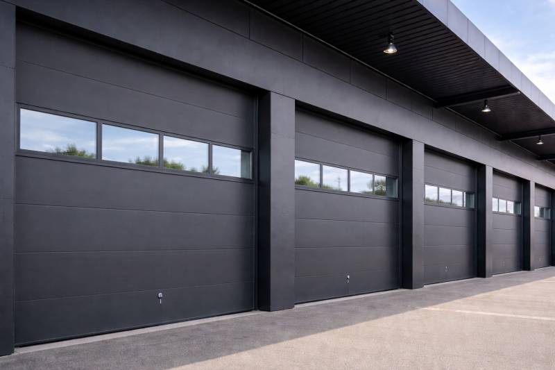 Pose de 5 portes sectionnelles vitrées dans des entrepôts à Lyon